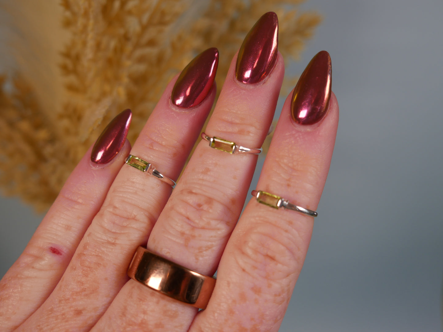 Peridot Baguette Ring