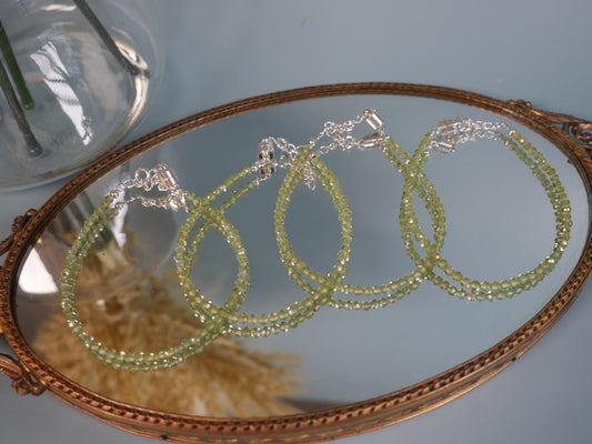 Faceted Peridot Magnetic Bracelet