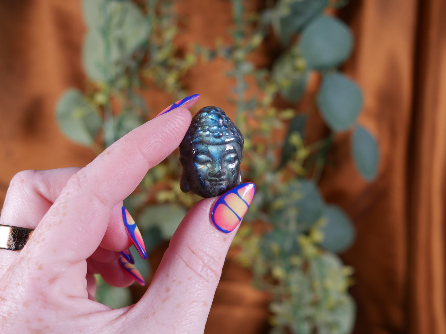 Labradorite Buddha Head