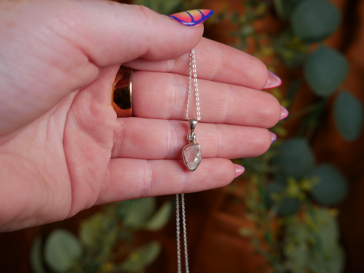Silver Herkimer Diamond Pendant