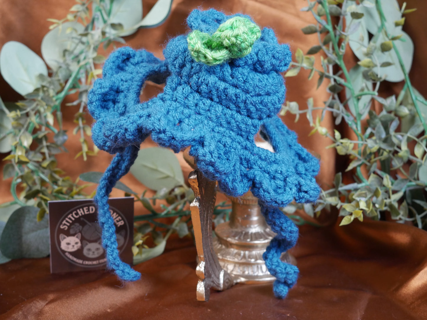Blueberry Crocheted Cat Hat - Stitched Stoner