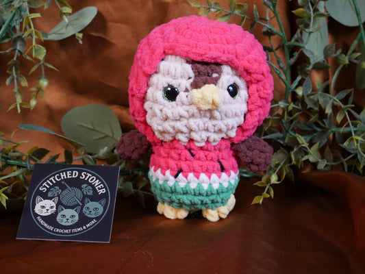 Crocheted Watermelon Penguin - Stitched Stoner
