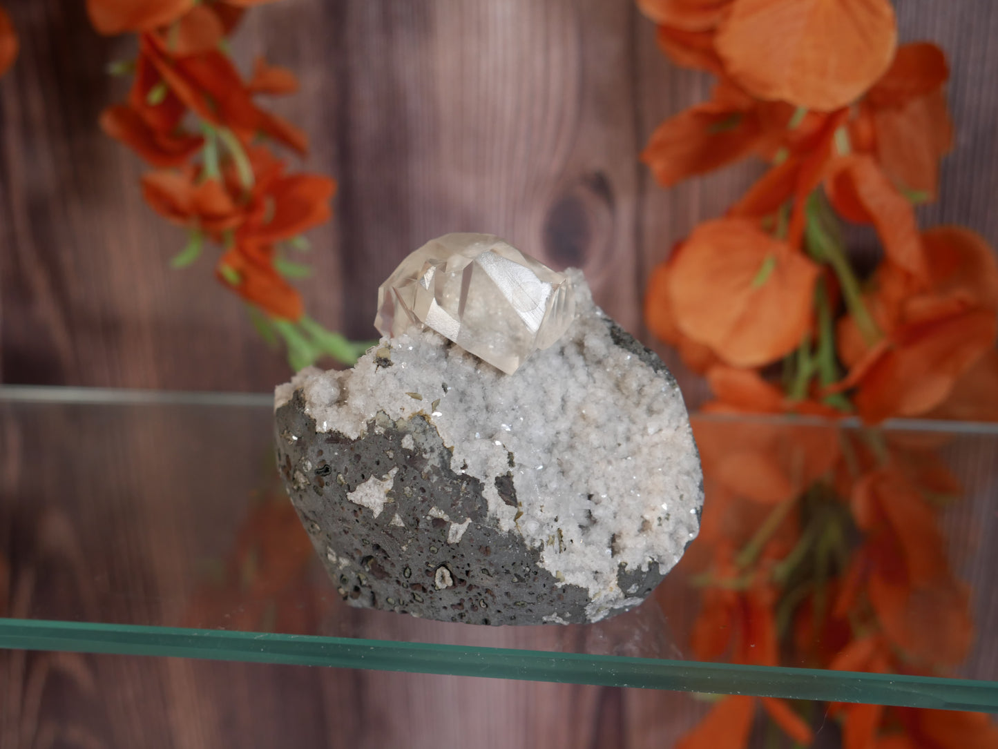 Calcite & Stilbite Cutbase #7