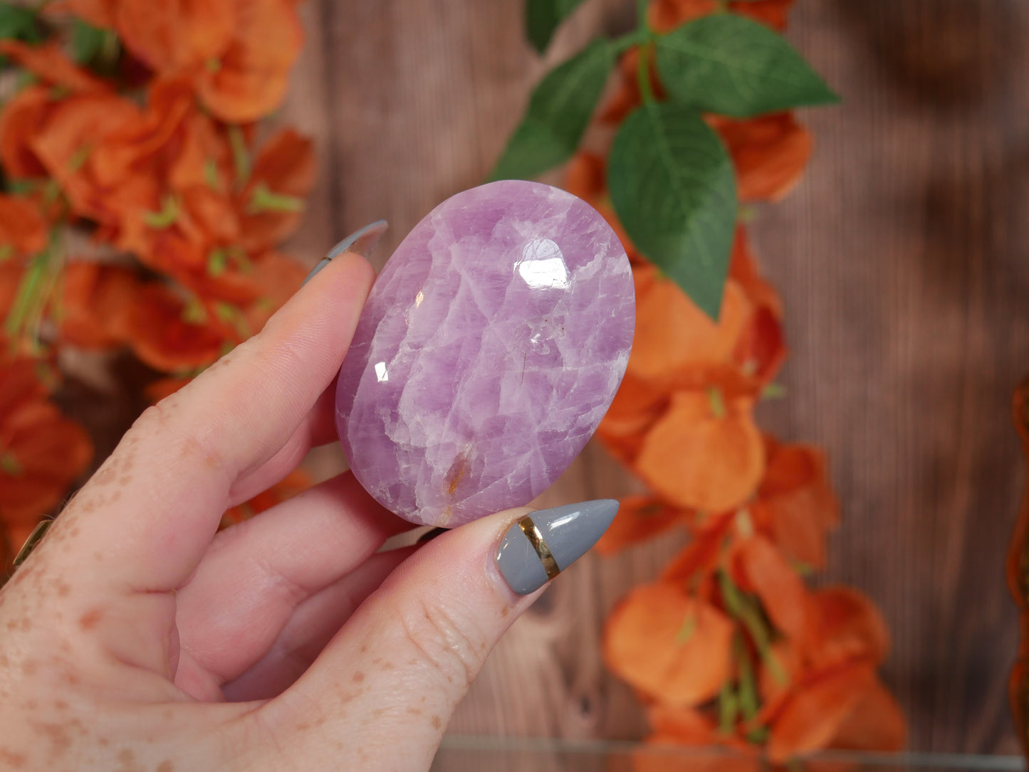 Kunzite Palm Stone #11