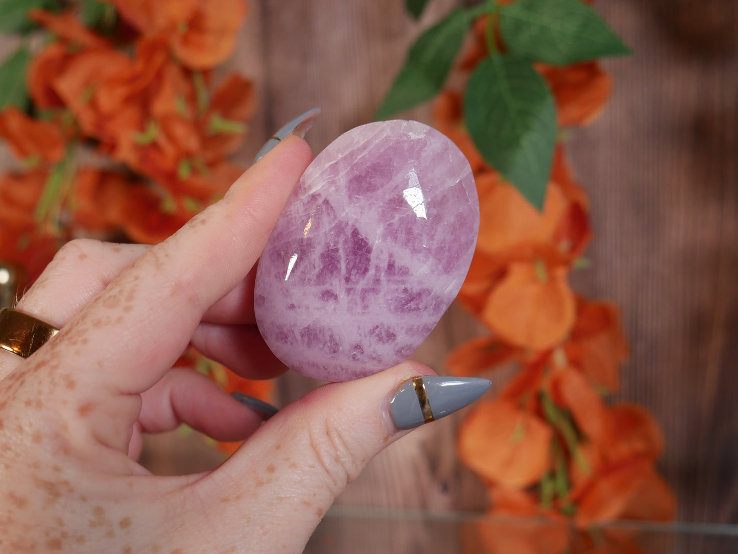 Kunzite Palm Stone #12