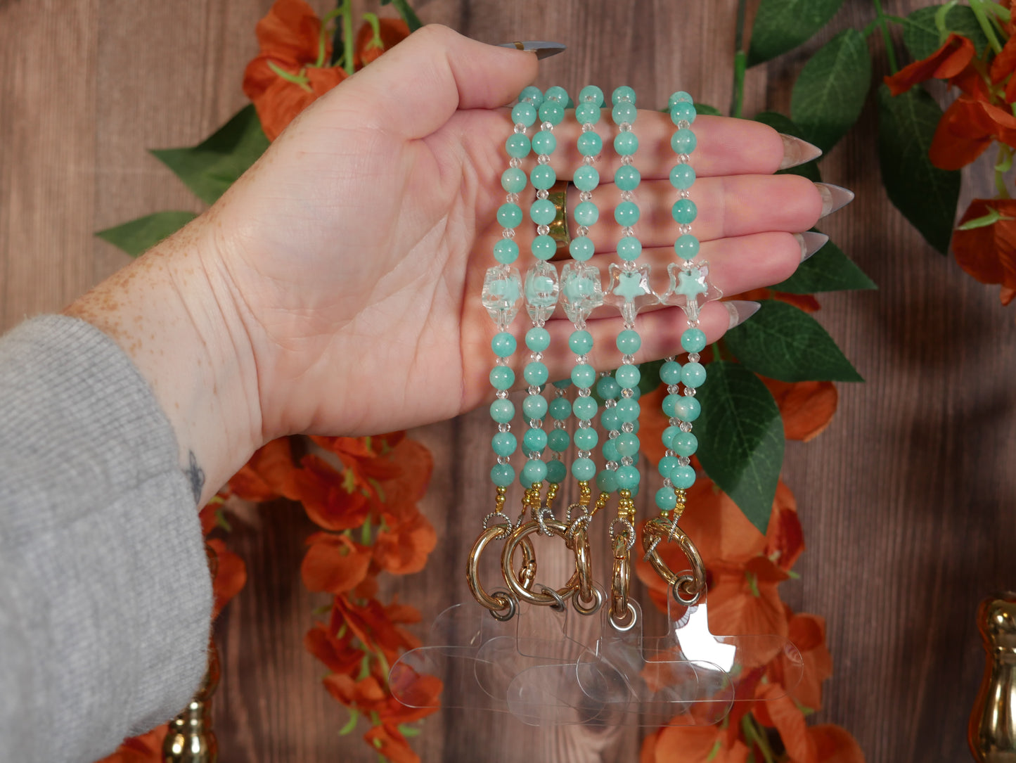 Amazonite Star Phone Chain