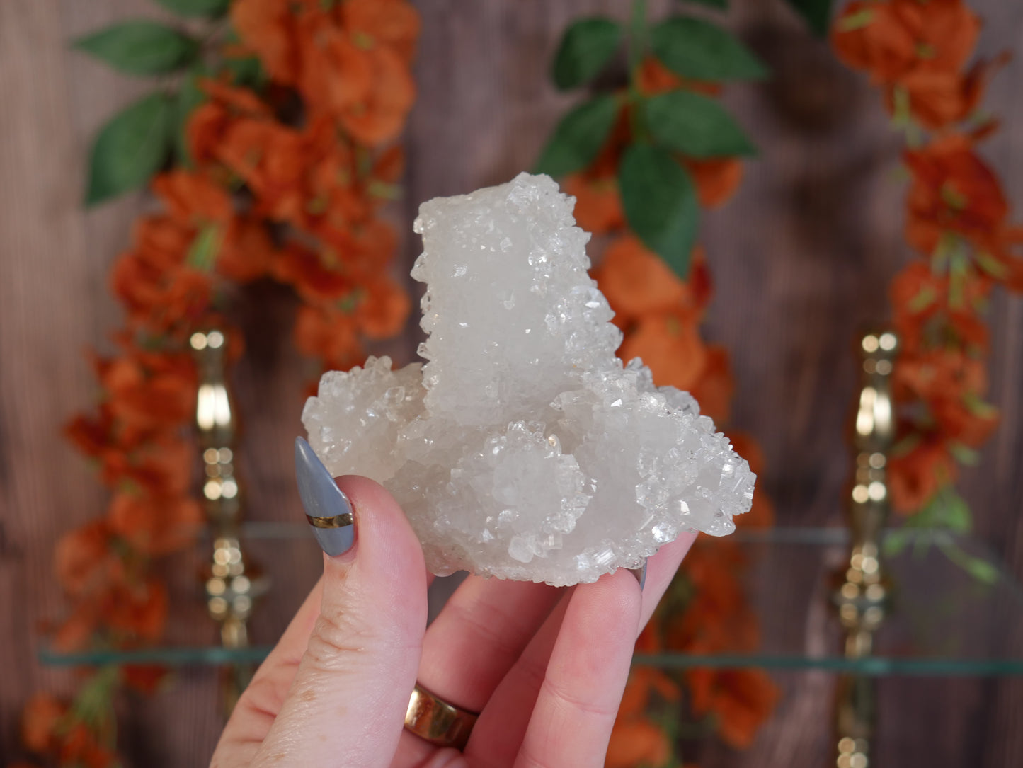 Diamond Apophyllite-Coated Calcite Crust and Core #3