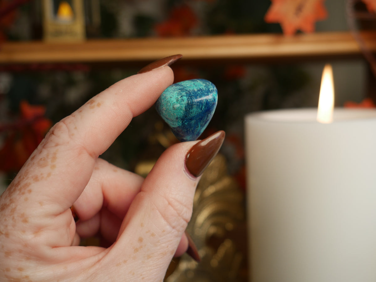Chrysocolla & Shattuckite Tumble
