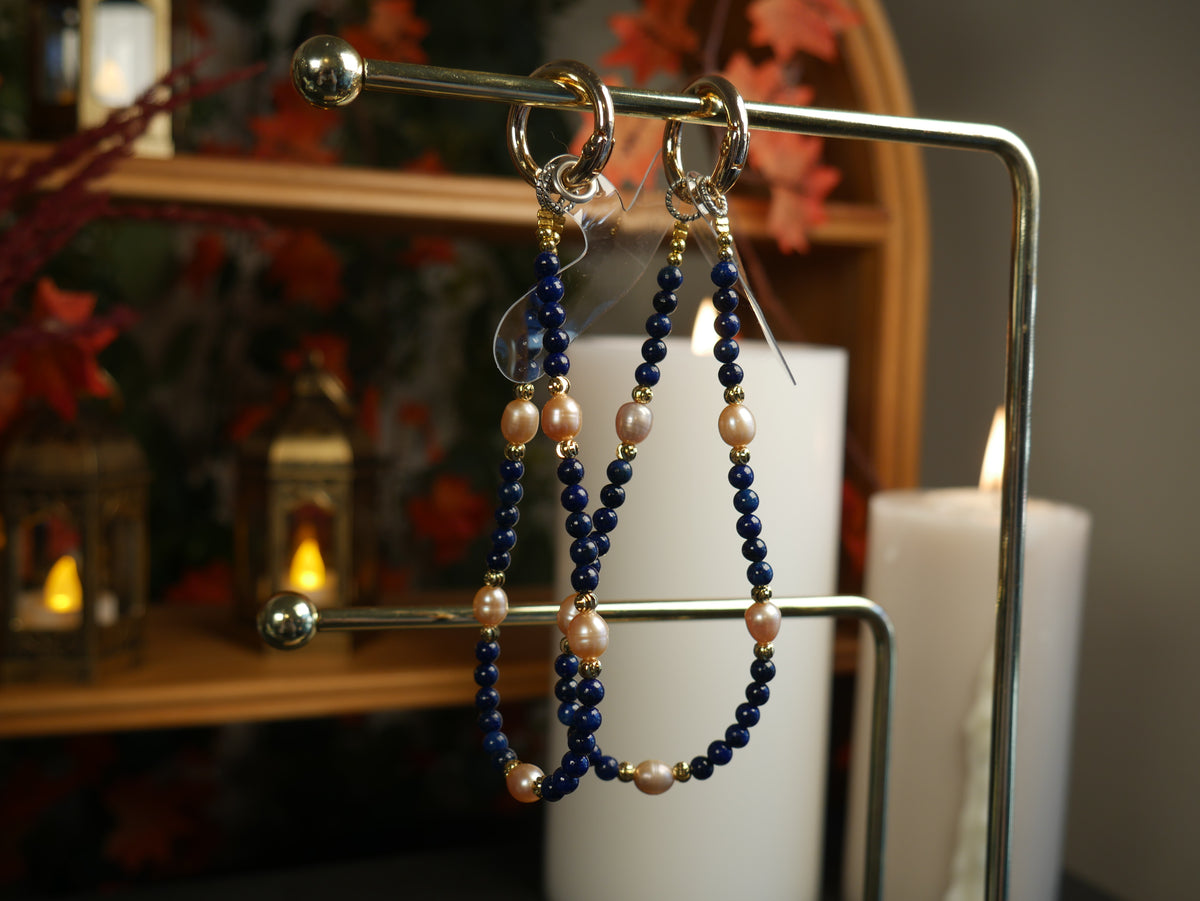 Lapis Lazuli & Pearl Phone Chain