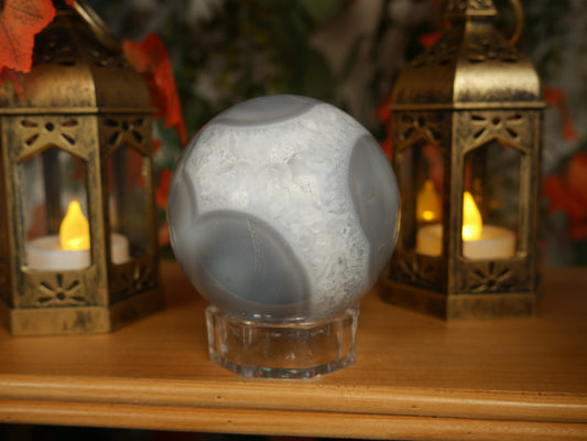 Blue Agate & Quartz Sphere