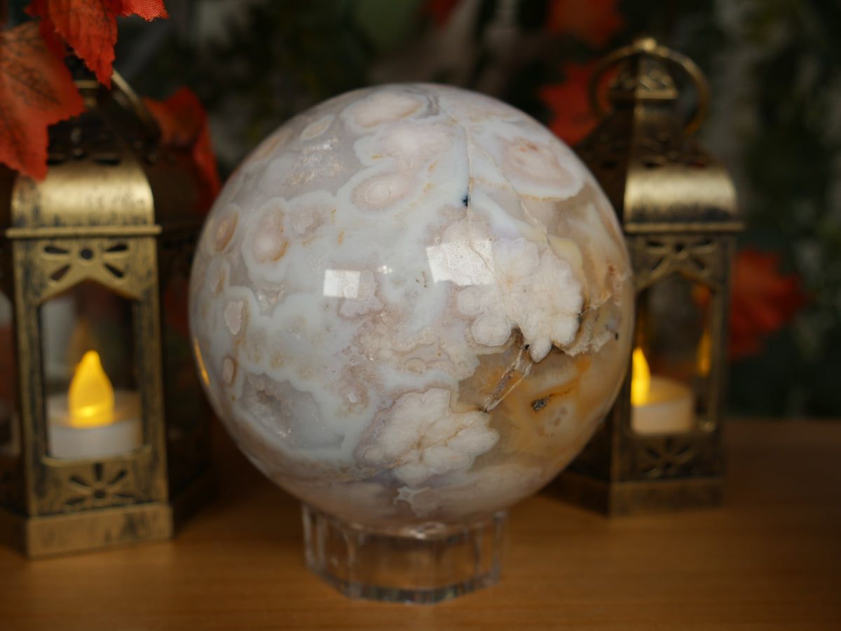 Blue Flower Agate Sphere