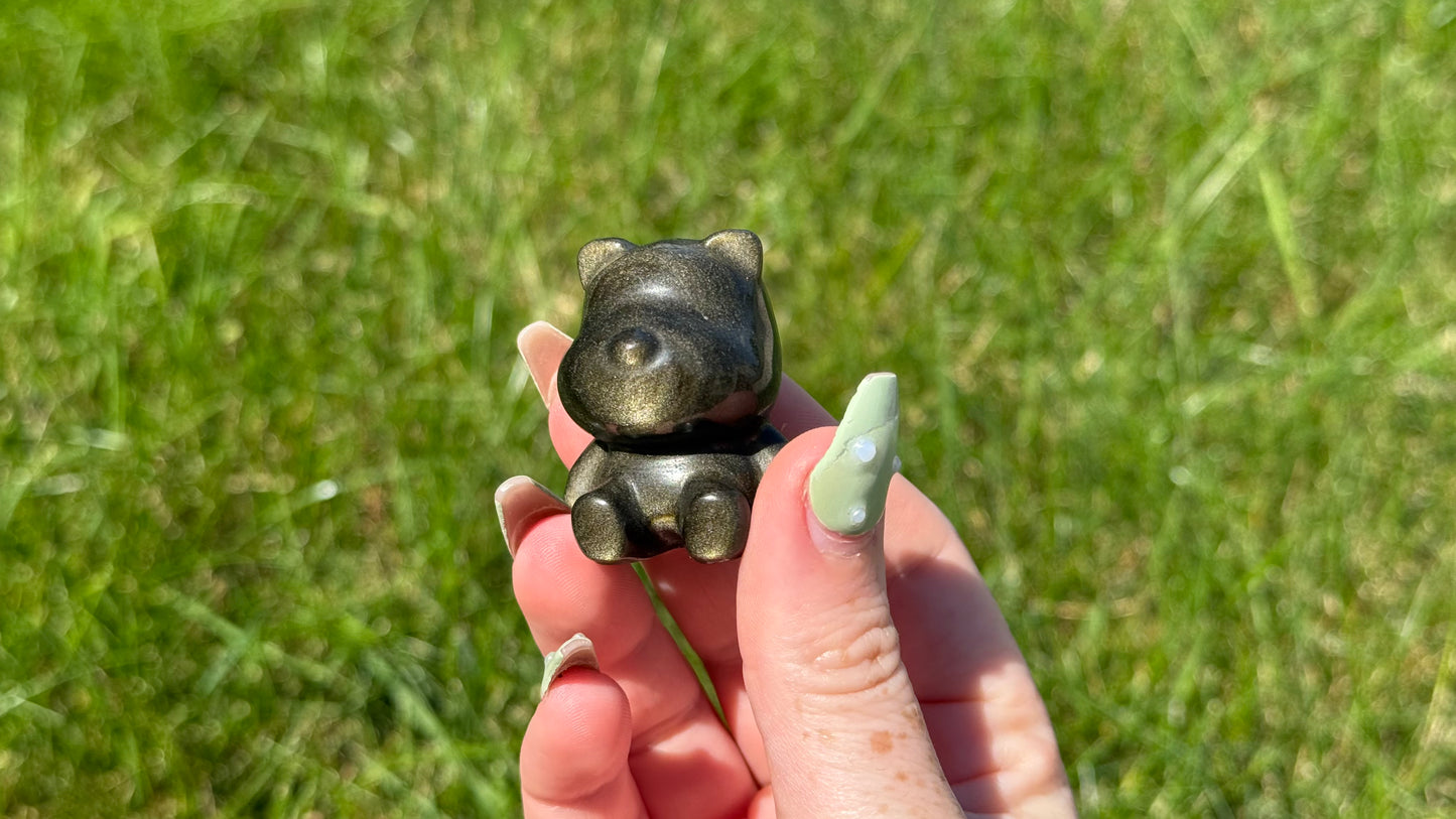 Gold Sheen Obsidian Bear - Personal Collection Destash