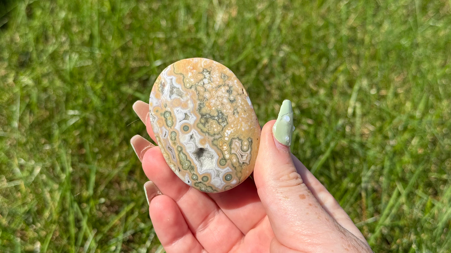 Ocean Jasper Palm Stone V - Personal Collection Destash