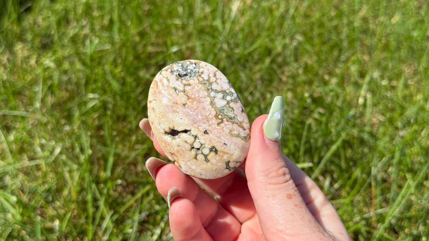 Ocean Jasper Palm Stone U - Personal Collection Destash