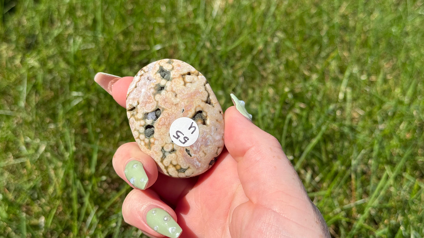 Ocean Jasper Palm Stone U - Personal Collection Destash