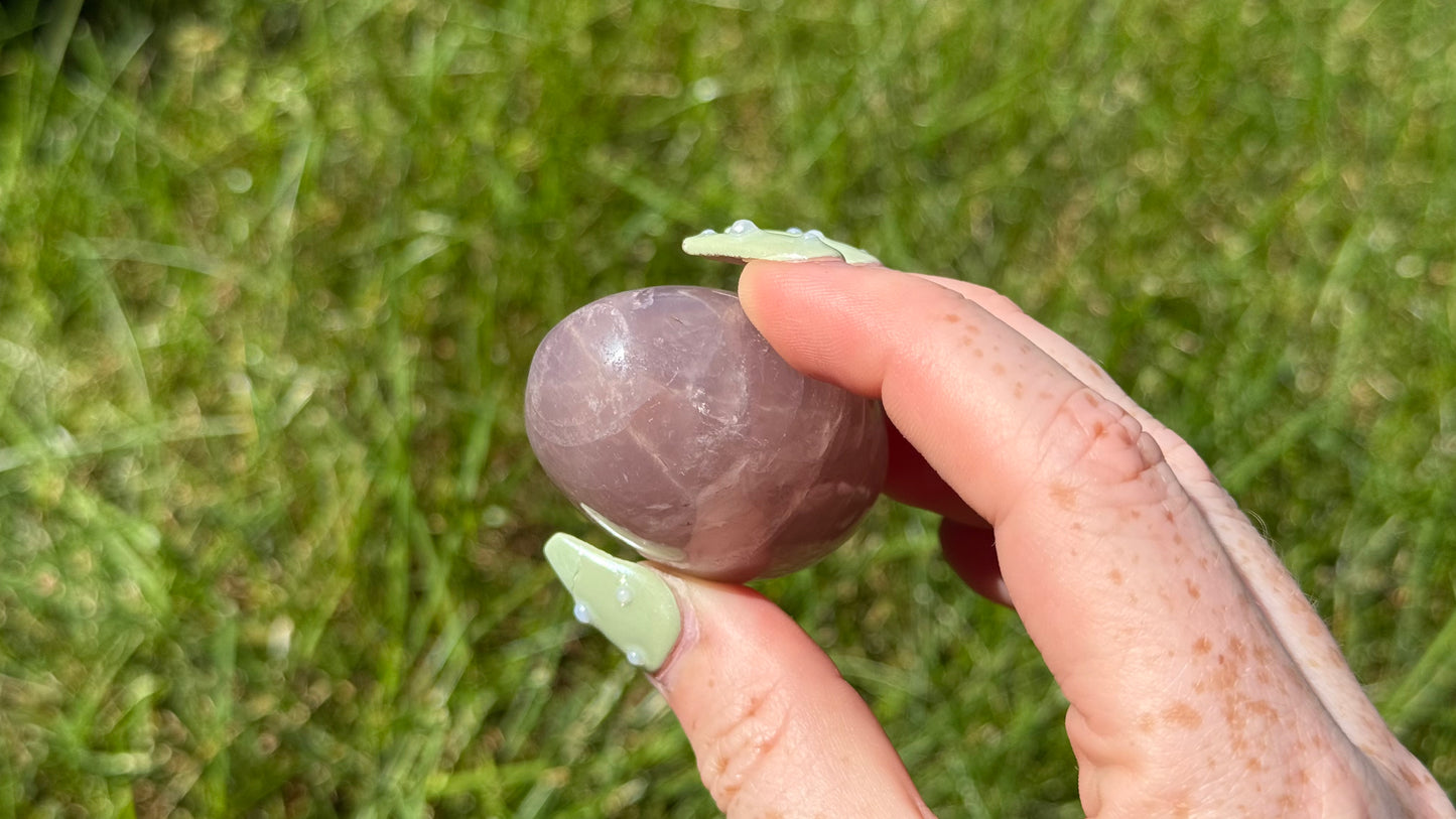 Mauve Rose Quartz Palm Stone