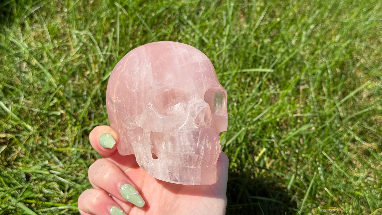 Star Rose Quartz Skull - Personal Collection Destash