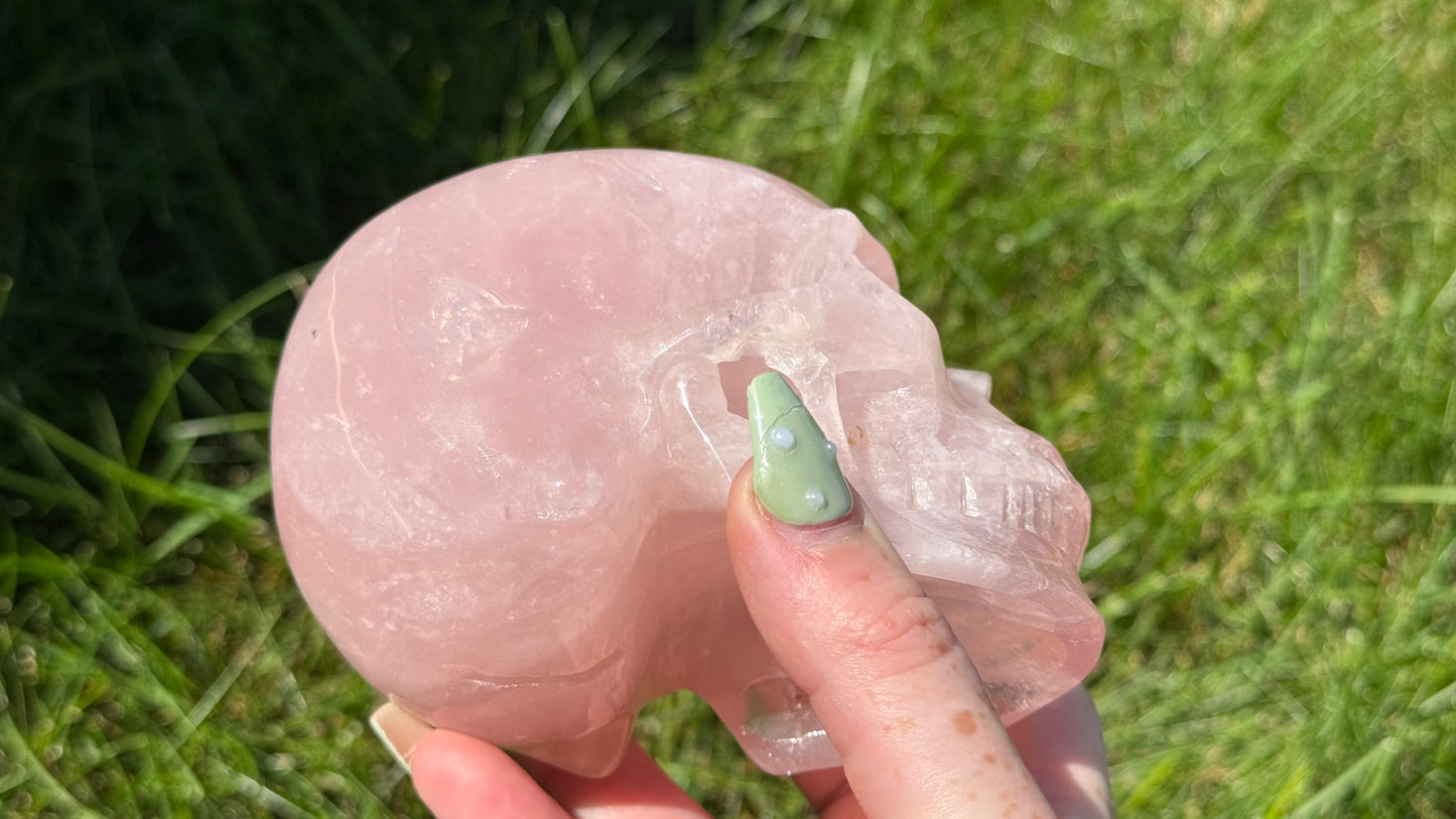 Star Rose Quartz Skull - Personal Collection Destash
