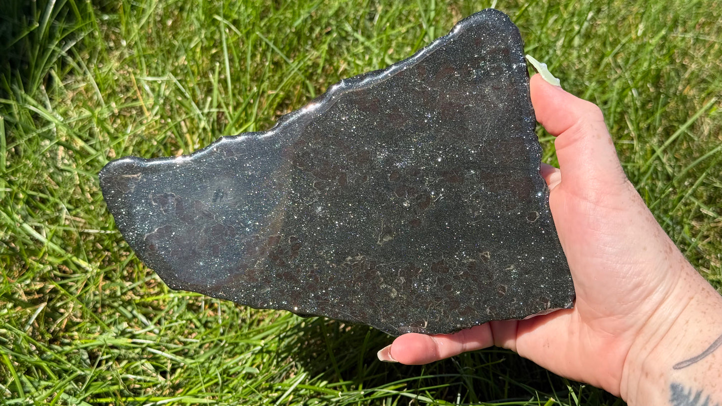 Specularite & Garnet Slab - Personal Collection Destash