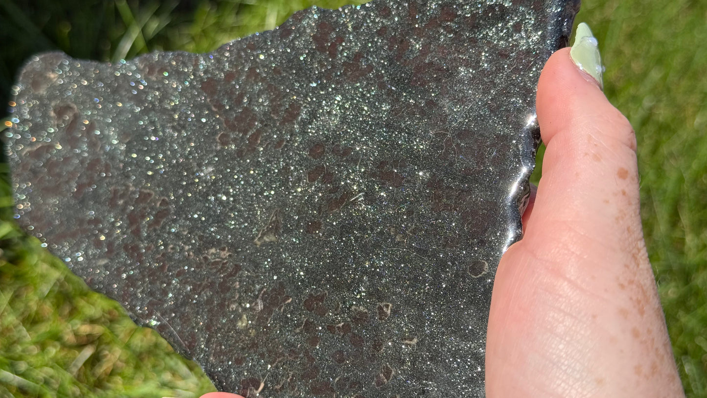 Specularite & Garnet Slab - Personal Collection Destash