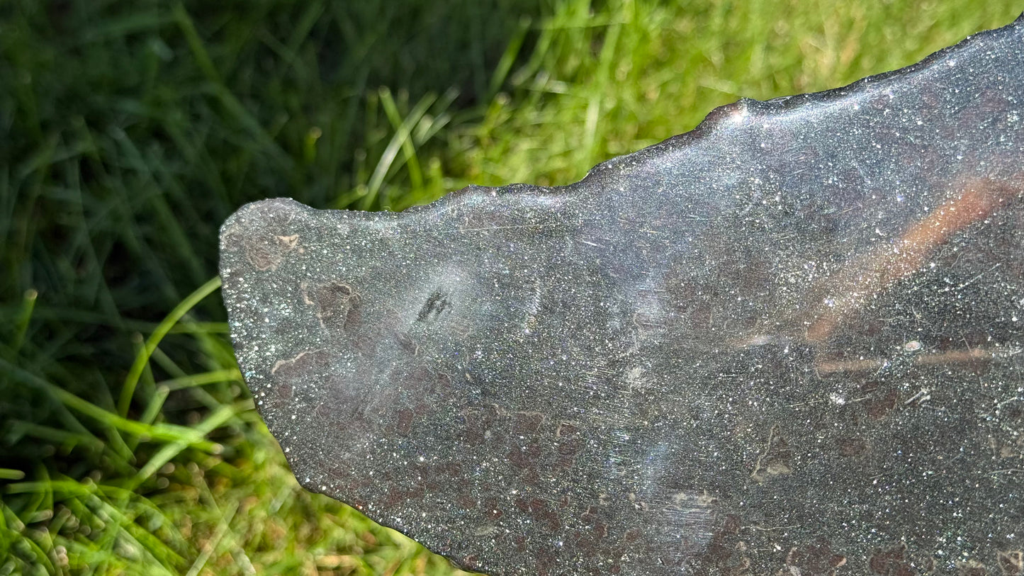 Specularite & Garnet Slab - Personal Collection Destash