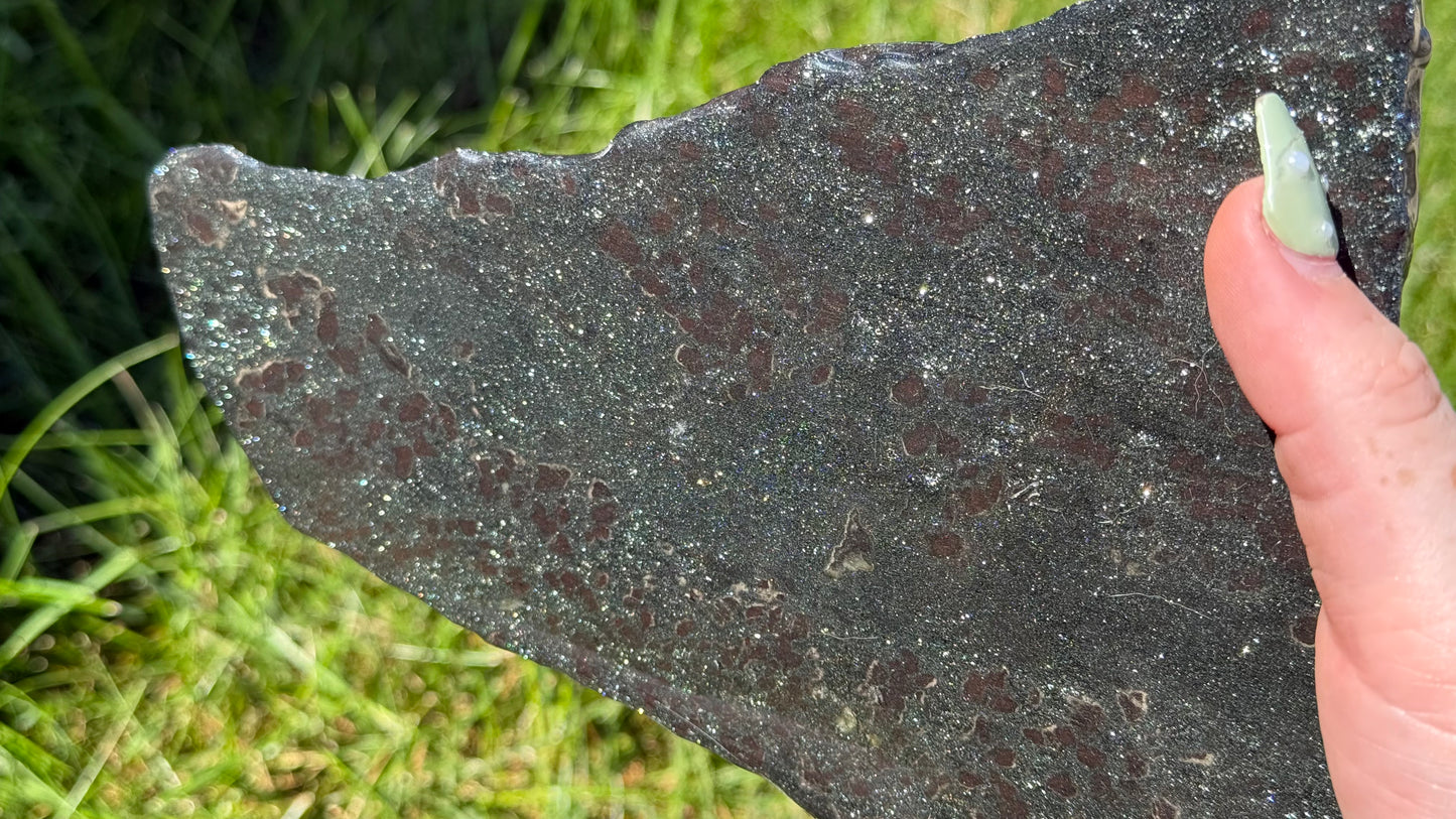 Specularite & Garnet Slab - Personal Collection Destash