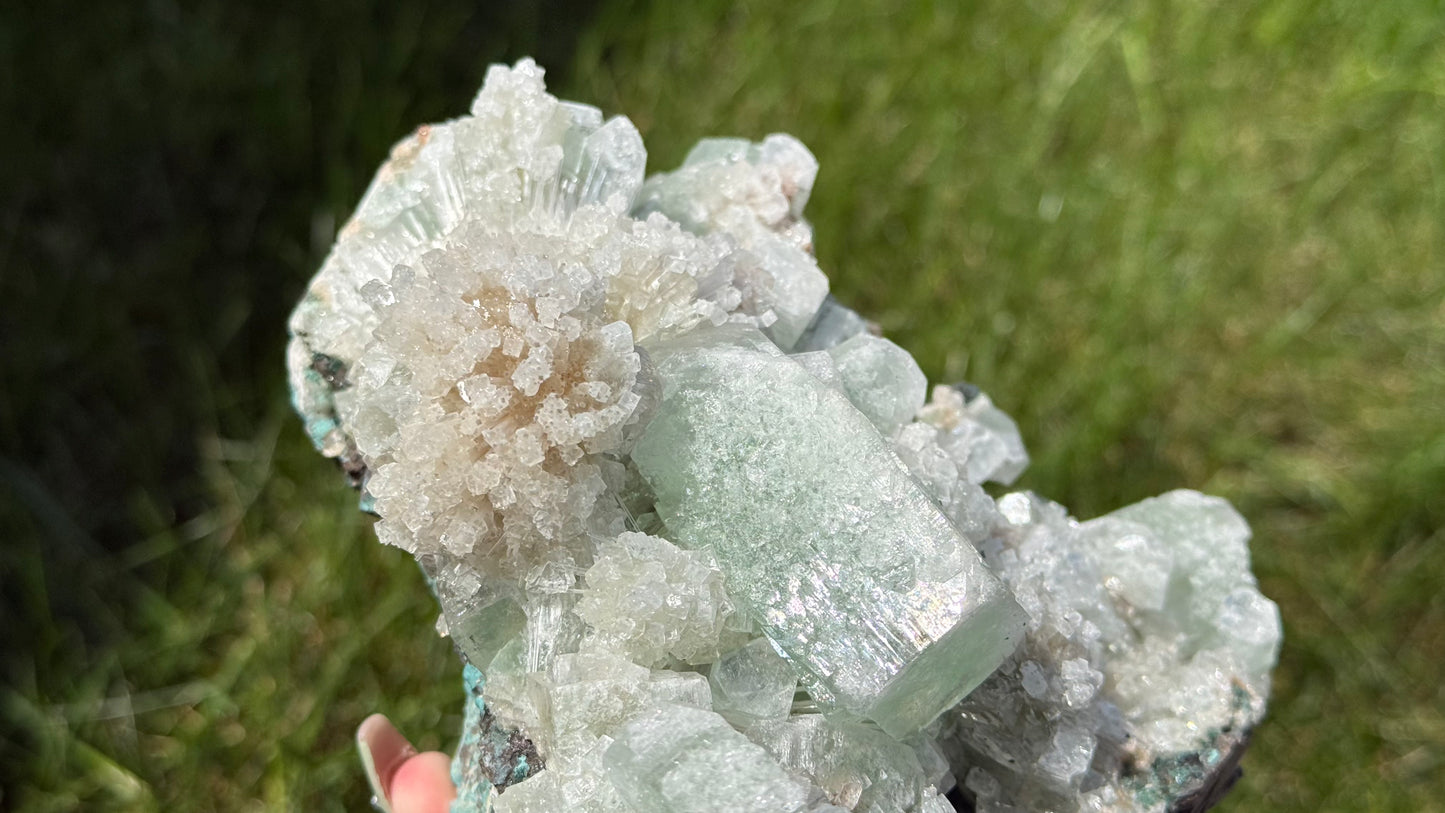 Green Apophyllite, Mesolite, Scolecite Specimen - Personal Collection Destash