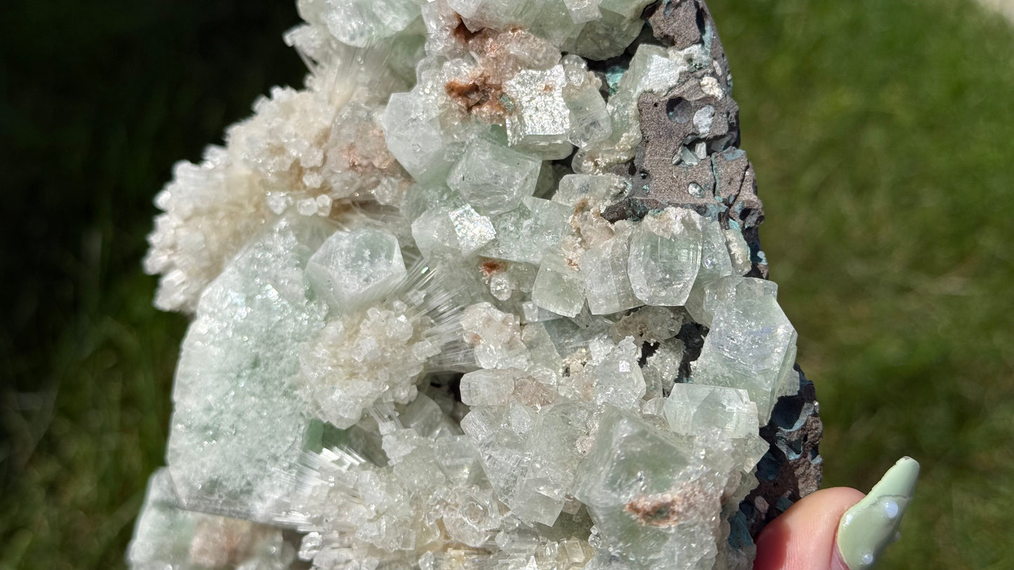 Green Apophyllite, Mesolite, Scolecite Specimen - Personal Collection Destash