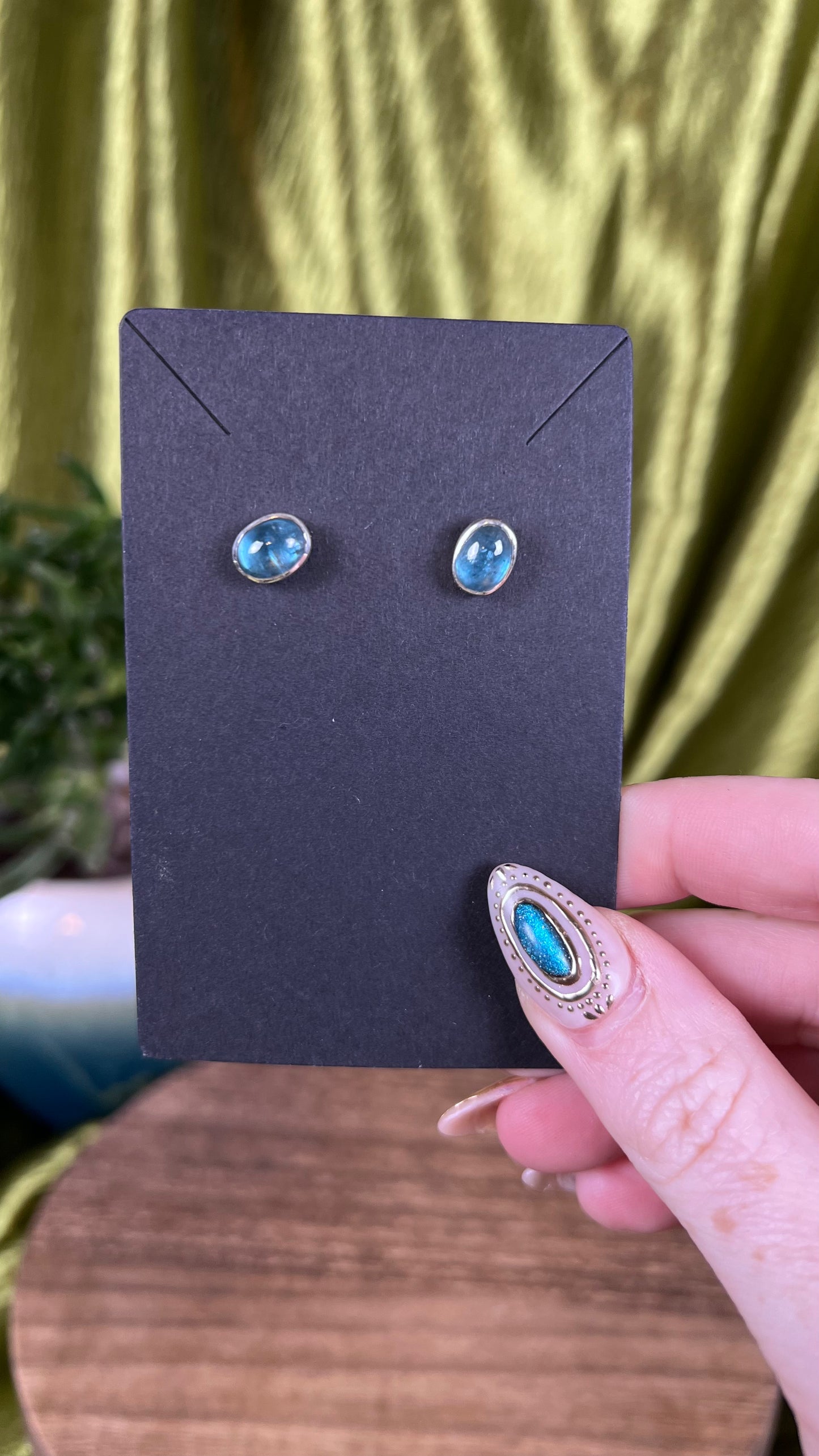 Blue Kyanite Studs