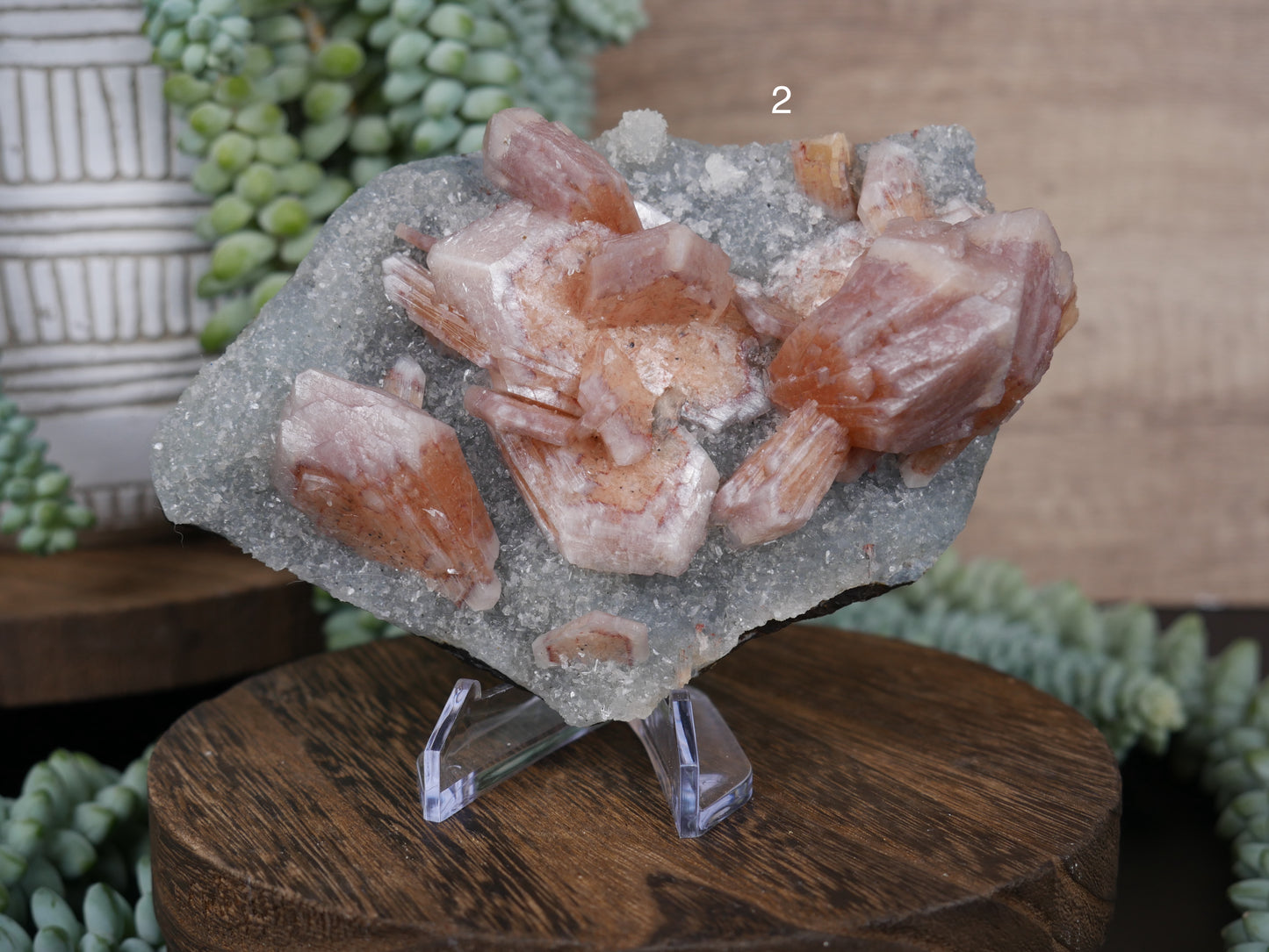 Red Heulandite on Chalcedony [various]