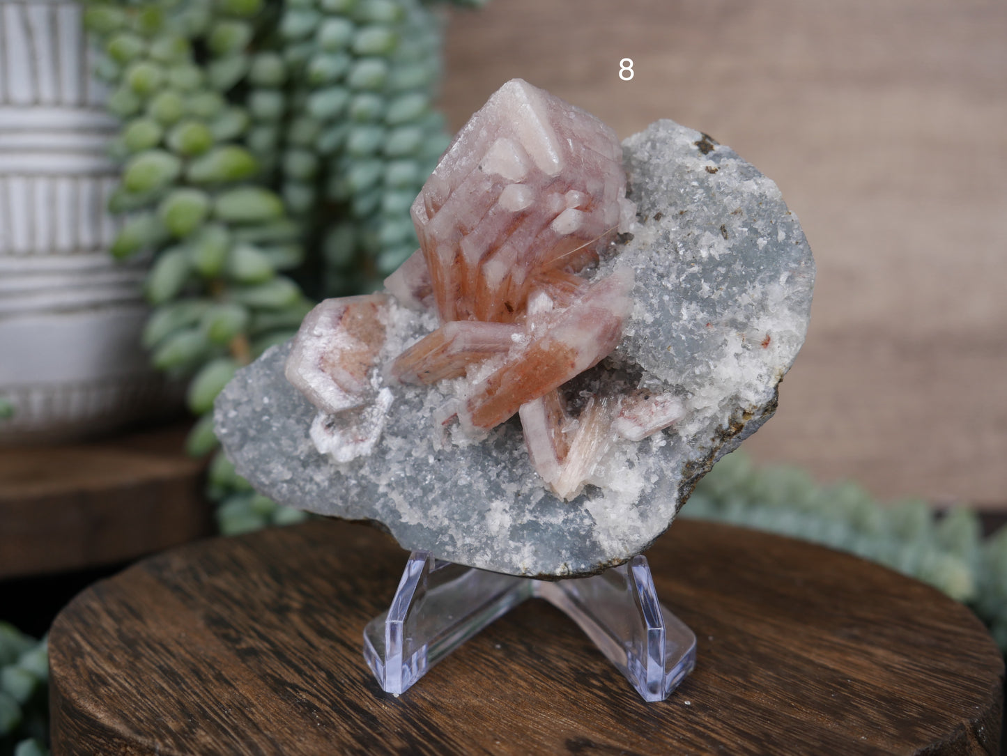 Red Heulandite on Chalcedony [various]