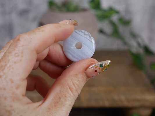 Blue Lace Agate Mini Donut L