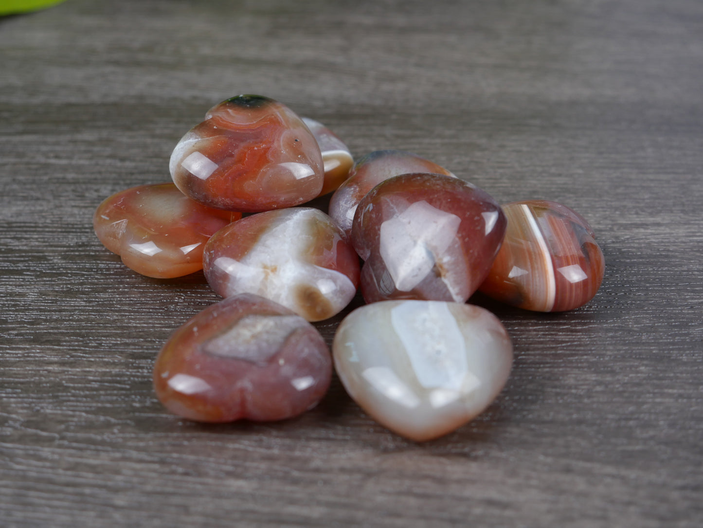 Red Banded Agate Heart