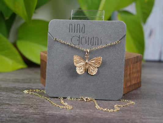 Butterfly Necklace - Bronze