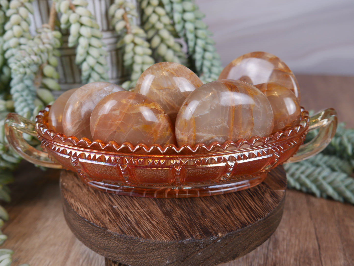 Peach Moonstone Palm Stones [various]