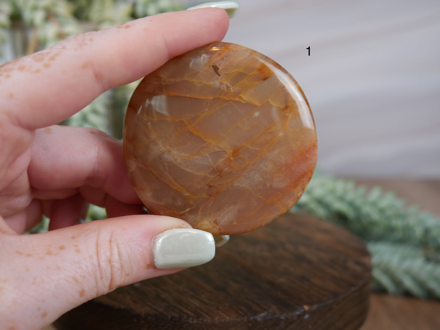 Peach Moonstone Palm Stones [various]