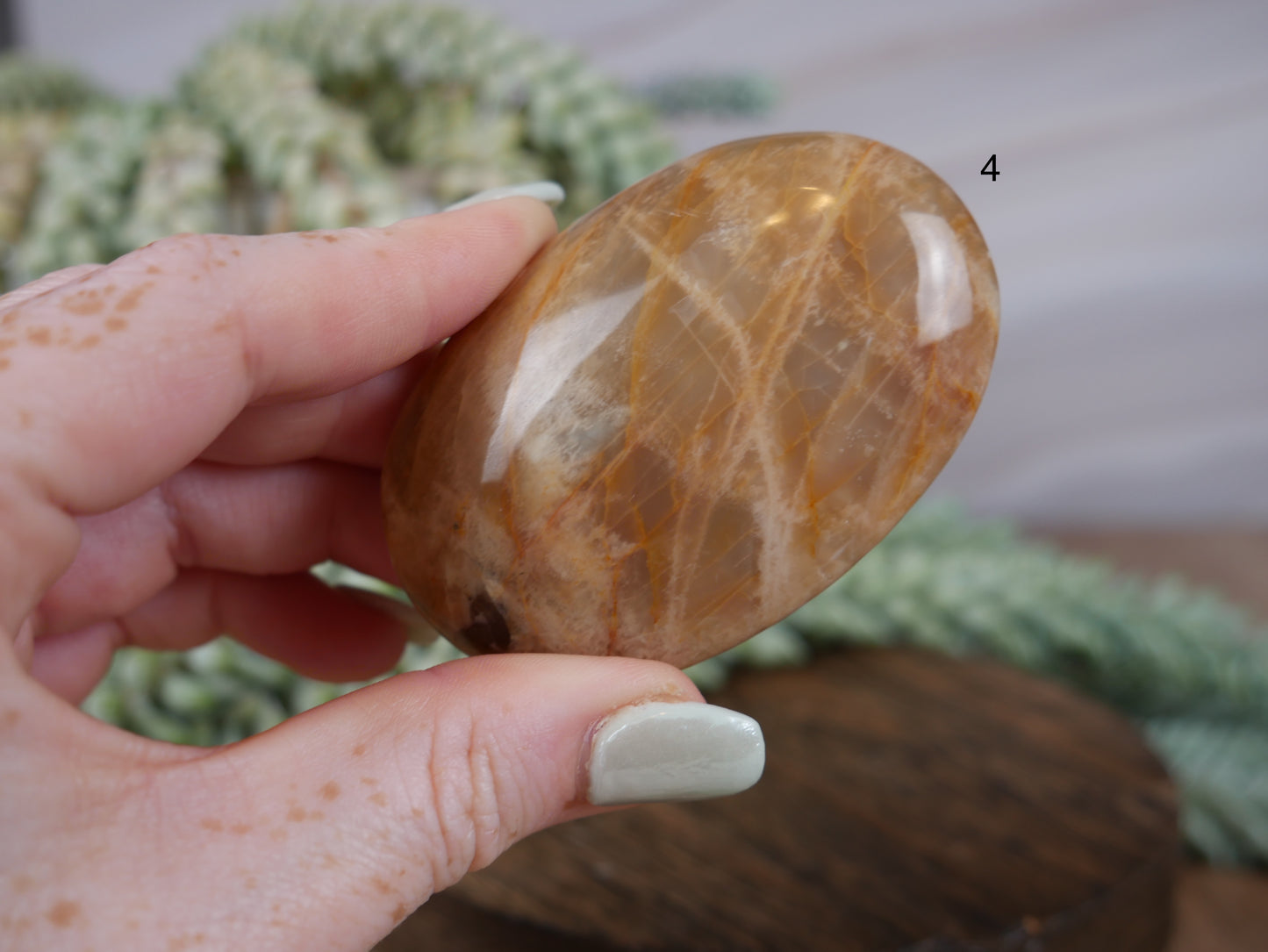 Peach Moonstone Palm Stones [various]