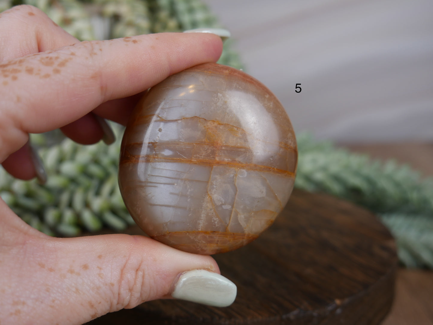 Peach Moonstone Palm Stones [various]