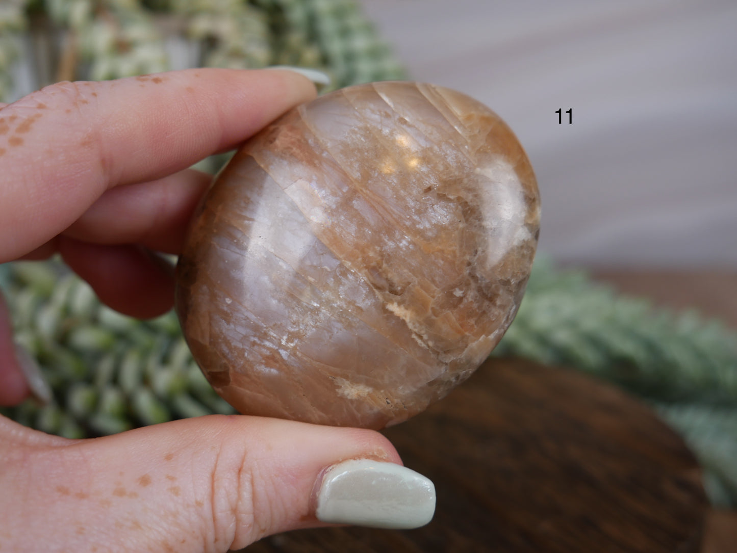 Peach Moonstone Palm Stones [various]