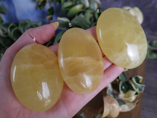 Lemon Calcite Palm Stone [various]