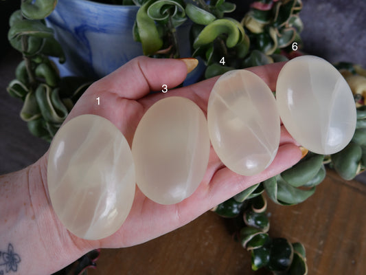 White Calcite Palm Stone [various]