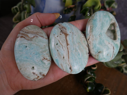 Blue Aragonite Palm Stone [various]