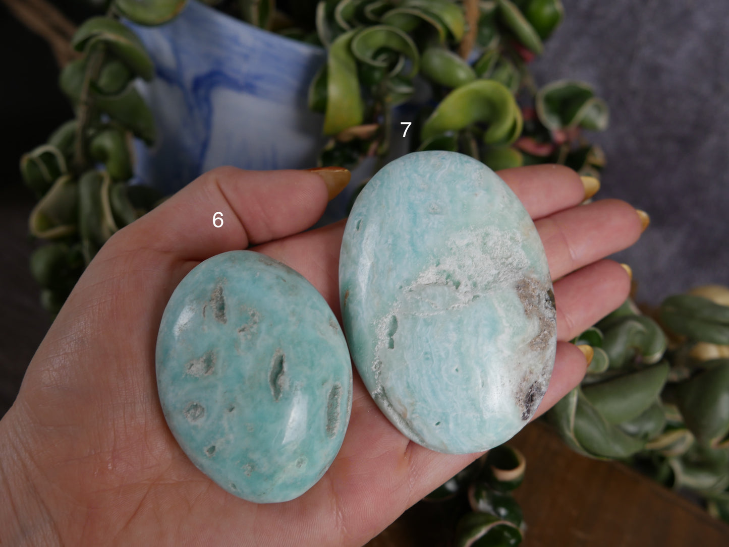 Blue Aragonite Palm Stone [various]