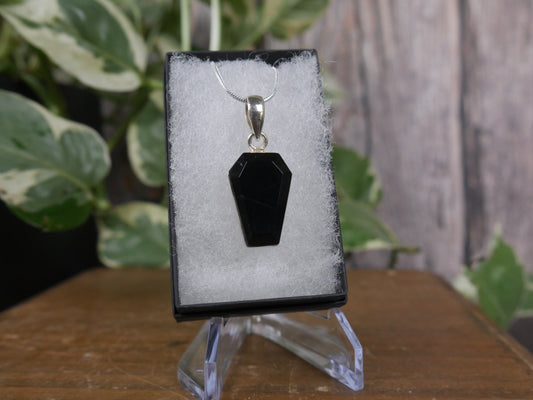 Black Onyx Coffin Pendant