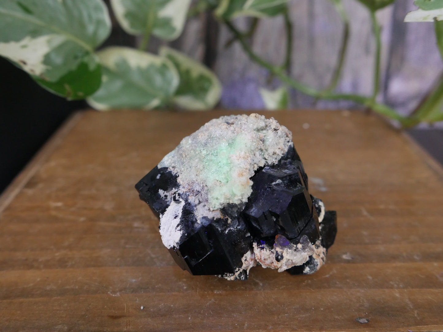 Black Tourmaline, Smokey Quartz, Hyalite Opal Specimen #3