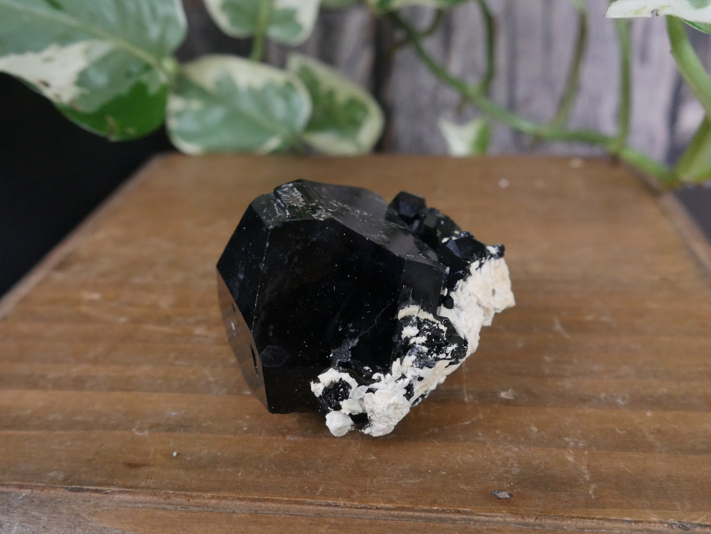 Black Tourmaline, Smokey Quartz, Hyalite Opal Specimen #4