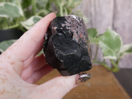 Black Tourmaline, Smokey Quartz, Hyalite Opal Specimen #14