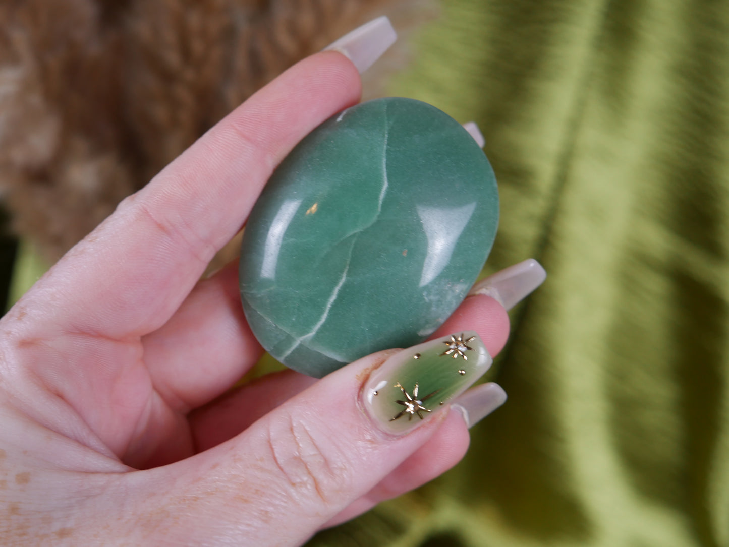 Green Aventurine Palm Stone - Personal Collection Release