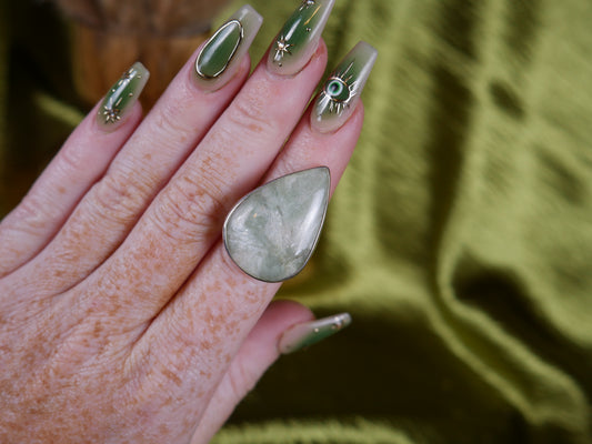 Green Stilbite Ring - Personal Collection Release