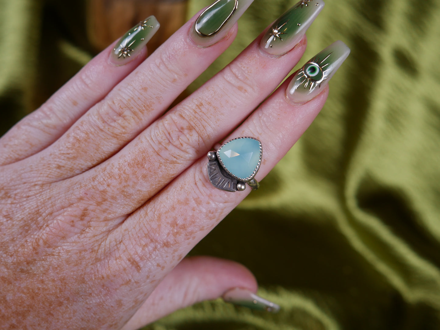 Aqua Chrysoprase Ring - Size 7 - Personal Collection Release